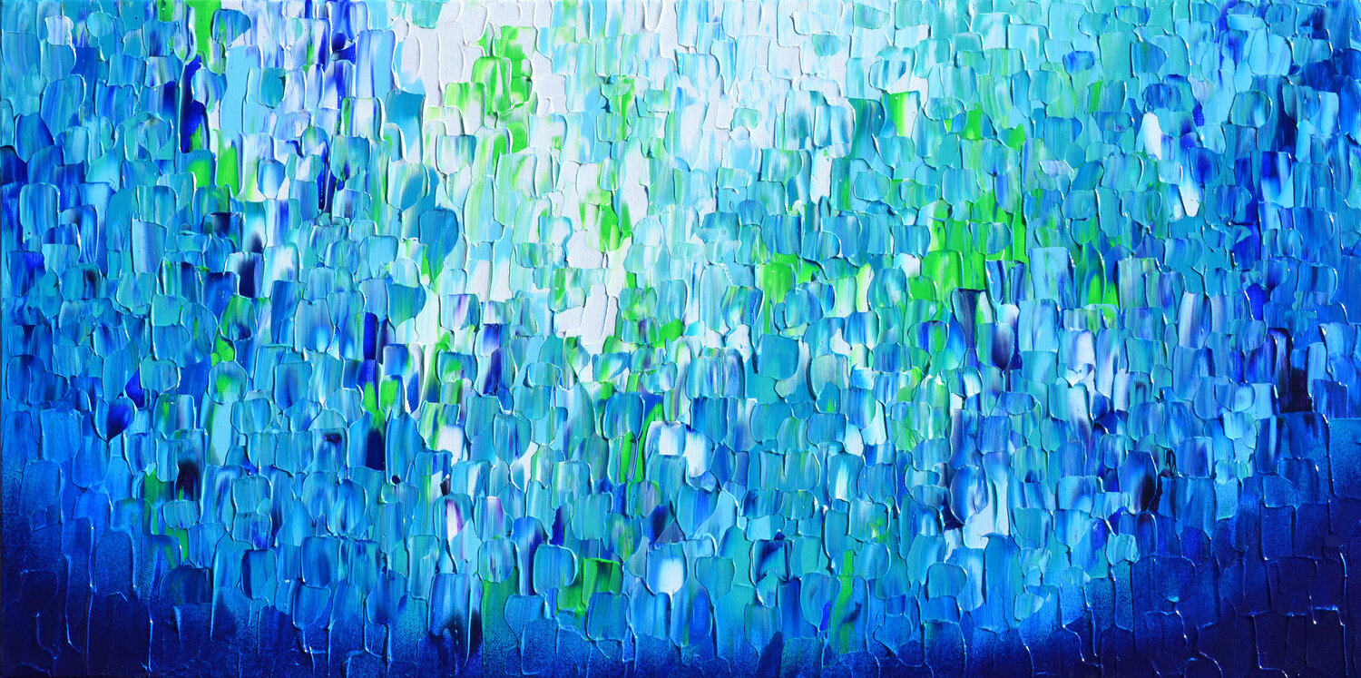 Relief Blue 15 - Large Abstract Blue Painting Tiberiu Soos Originalgemälde zu verkaufen