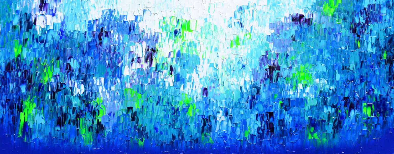 Relief Blue 27 - Large Abstract Blue Ocean Painting Tiberiu Soos Originalgemälde zu verkaufen