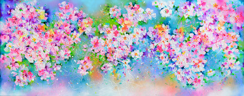 Sakura - Large Cherry Tree Blossom van Roxana Soos, Schilderij te koop op Singulart