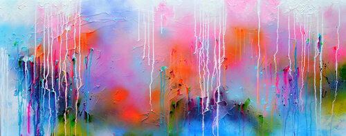 Fresh Moods 52 - Large Palette Knife Relief Abstract Painting van Roxana Soos, Schilderij te koop op Singulart