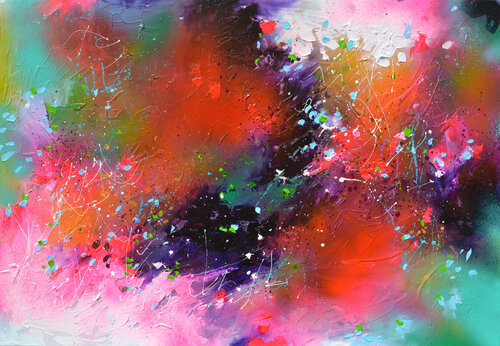 High Voices 2 - Large Relief Abstract Painting van Roxana Soos, Schilderij te koop op Singulart