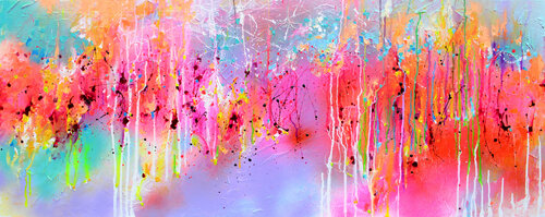 Fresh Moods 53 - Large Palette Knife Relief Abstract Painting van Roxana Soos, Schilderij te koop op Singulart