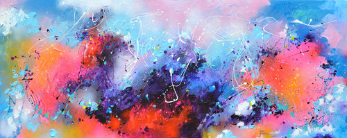 Fresh Moods 57 - Large Palette Knife Relief Abstract Painting van Roxana Soos, Schilderij te koop op Singulart