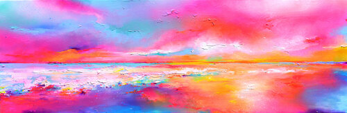 New Horizon 150 - Large Seascape Painting van Roxana Soos, Schilderij te koop op Singulart