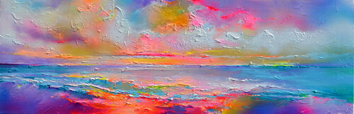 New Horizon 151 - Large Seascape Painting van Roxana Soos, Schilderij te koop op Singulart