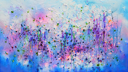 Fresh Moods 58- Large Abstract Palette Knife Painting van Roxana Soos, Schilderij te koop op Singulart