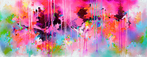 Fresh Moods 60 - Large Palette Knife Relief Abstract Painting van Roxana Soos, Schilderij te koop op Singulart