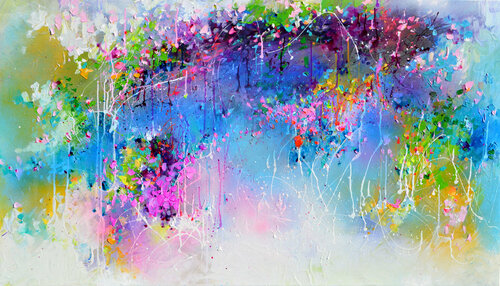 Fresh Moods 61- Large Abstract Palette Knife Painting van Roxana Soos, Schilderij te koop op Singulart