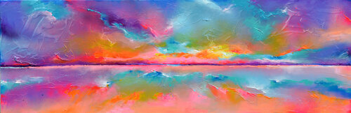 New Horizon 152 - Large Seascape Painting van Roxana Soos, Schilderij te koop op Singulart