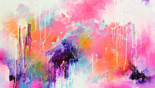 Fresh Moods 65- Large Abstract Palette Knife Painting van Roxana Soos, Schilderij te koop op Singulart