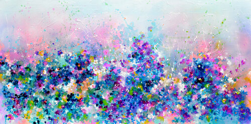 I've Dreamed 41 - Cottage Flower Field di Roxana Soos, Pittura in vendita su Singulart