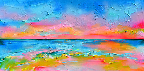 New Horizon 158 - Seascape Sunset di Roxana Soos, Pittura in vendita su Singulart