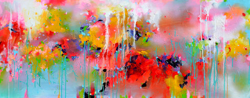 Moods 72- Large Abstract Palette Knife Painting di Roxana Soos, Pittura in vendita su Singulart