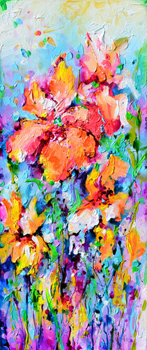Iris Flower Field di Roxana Soos, Pittura in vendita su Singulart