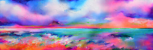 New Horizon 160 - Large Seascape Painting di Roxana Soos, Pittura in vendita su Singulart