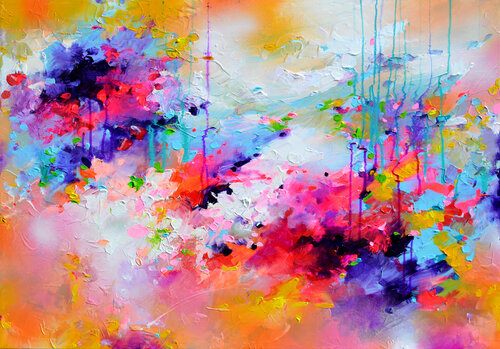 Moods 79 - Large Abstract Palette Knife Painting di Roxana Soos, Pittura in vendita su Singulart