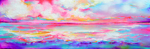 New Horizon 161 - Large Seascape Painting di Roxana Soos, Pittura in vendita su Singulart