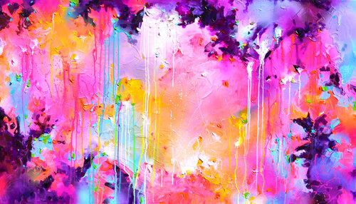 Fresh Moods 85- Large Abstract Palette Knife Painting Roxana Soos