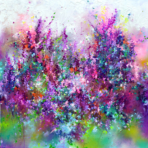 Abstract Flower Field di Roxana Soos, Pittura in vendita su Singulart