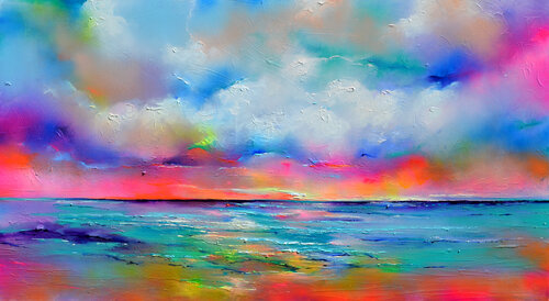 New Horizon 180 - Serene Sky van Roxana Soos, Schilderij te koop op Singulart
