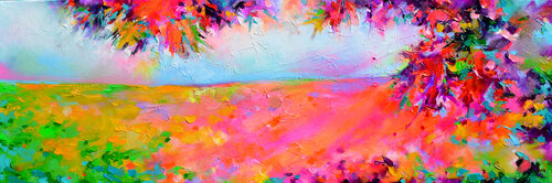 Autumnal Japanese Garden van Roxana Soos, Schilderij te koop op Singulart