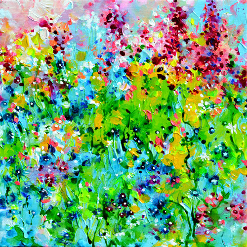 Wild Flower Field de Roxana Soos, Pintura a la venta en Singulart