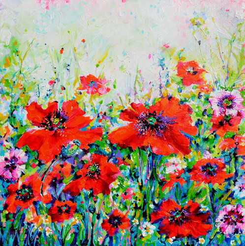 Papaveri Orientali Poppy Oriental Red Poppies by Roxana Soos, Painting for Sale on Singulart