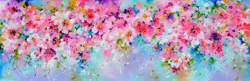 I've Dreamed 5 - Sakura Colorful Blossom van Roxana Soos, Schilderij te koop op Singulart