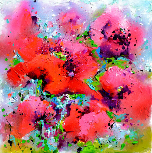 Poppies Field van Roxana Soos, Schilderij te koop op Singulart