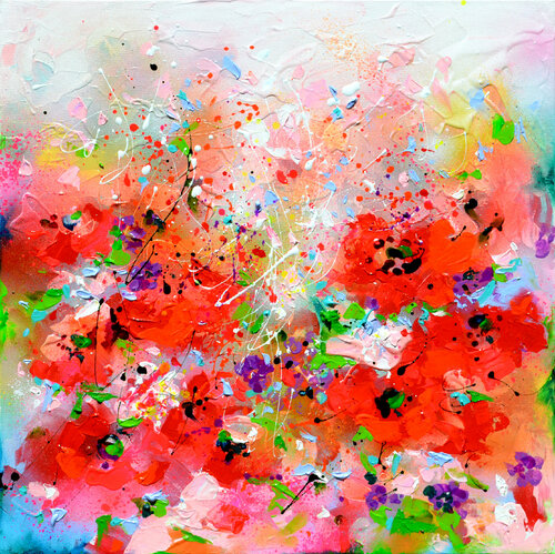 I've Dreamed 9 - Poppies Field van Roxana Soos, Schilderij te koop op Singulart