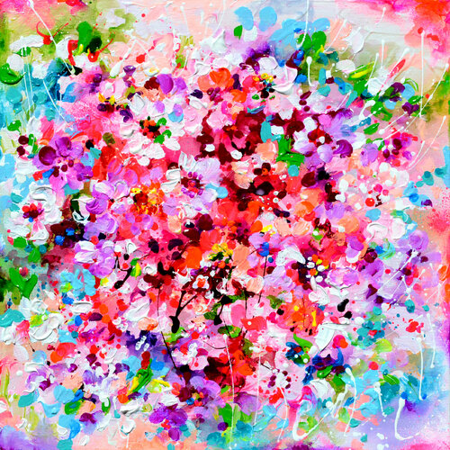 I've Dreamed 20 - Sakura Colorful Blossom van Roxana Soos, Schilderij te koop op Singulart