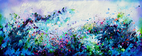Fresh Moods 39 - Abstract Floral Field van Roxana Soos, Schilderij te koop op Singulart