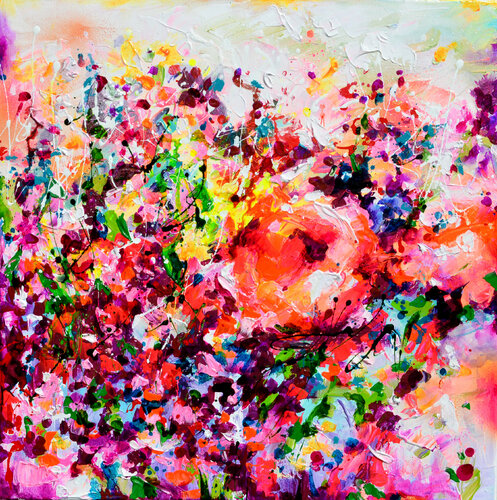 I've Dreamed 17 - Autumn Abstract Flowers van Roxana Soos, Schilderij te koop op Singulart