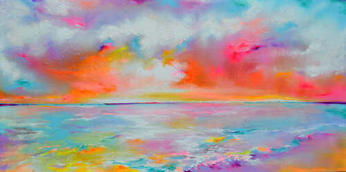 New Horizon 143 - Large Seascape van Roxana Soos, Schilderij te koop op Singulart