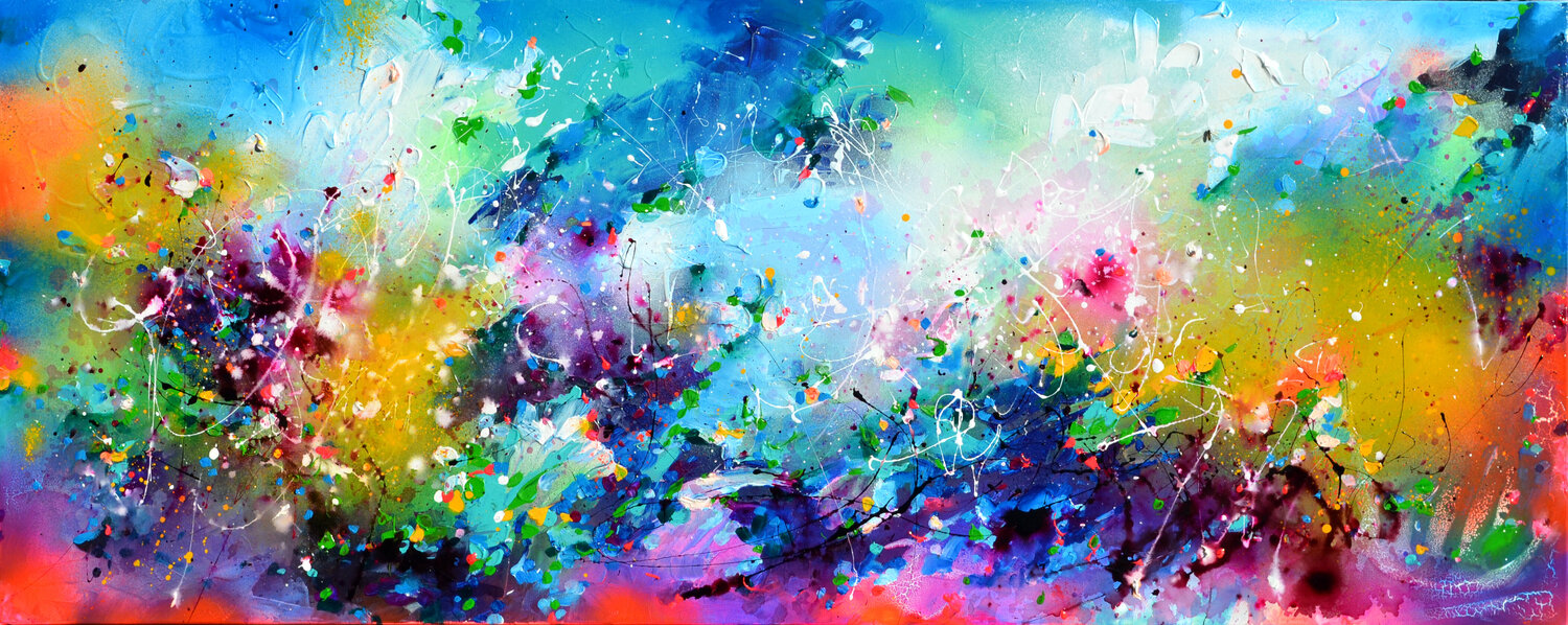 Moods 78 - Large Abstract Palette Knife Painting Roxana Soos Originalgemälde zu verkaufen