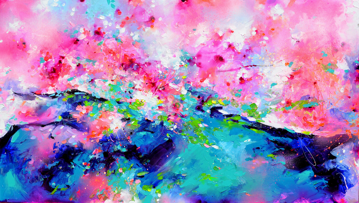 Fresh Moods 91 - Large Abstract Palette Knife Painting Roxana Soos Dipinto originale in vendita