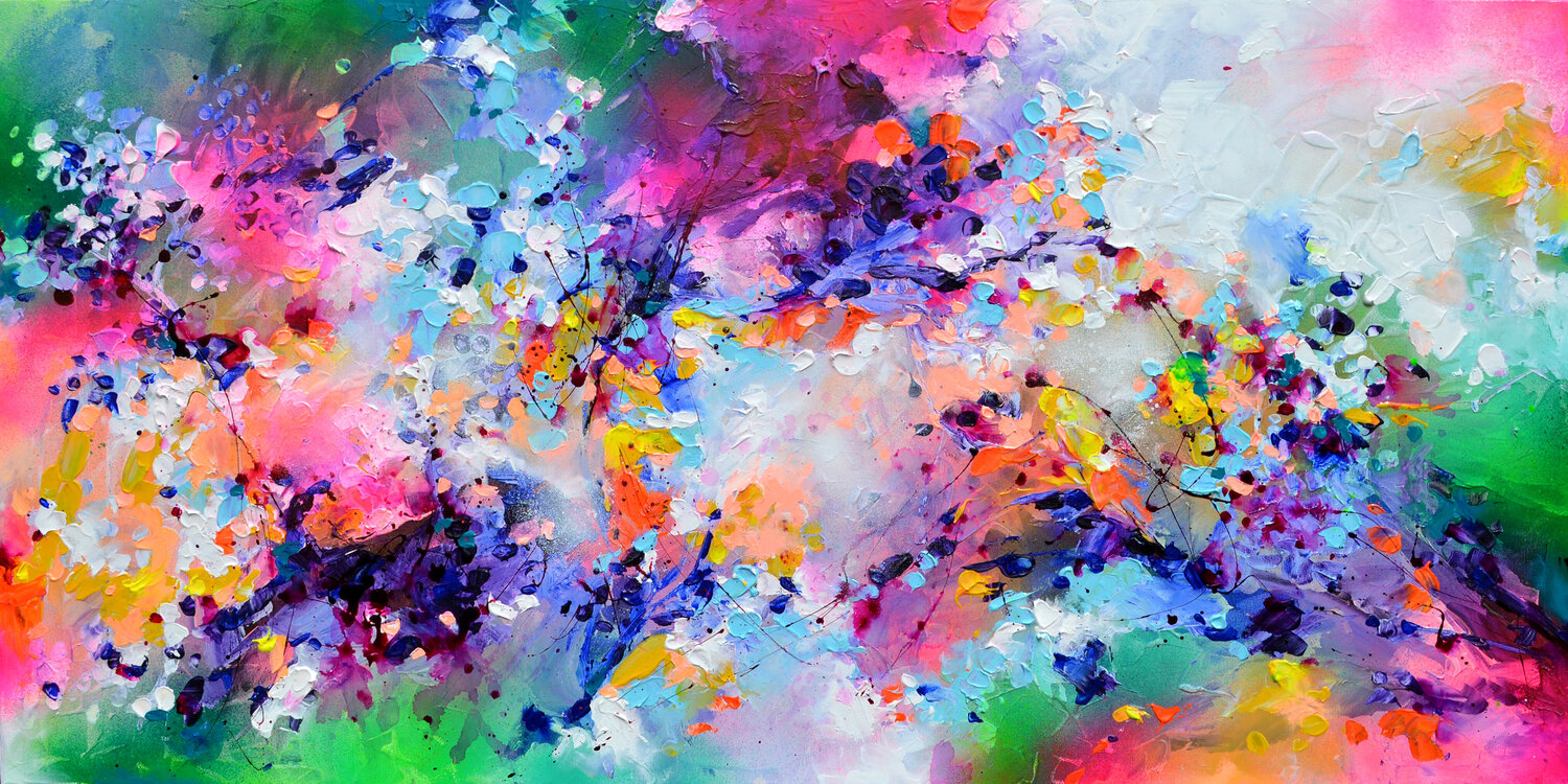 Fresh Moods 92 - Large Abstract Palette Knife Painting Roxana Soos Originalgemälde zu verkaufen