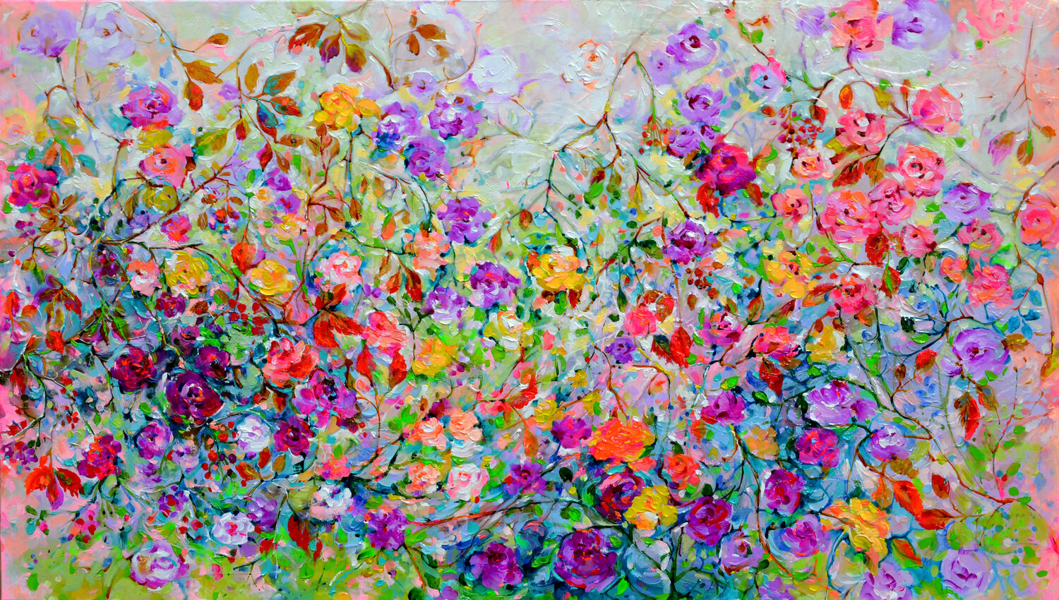 The Untouched Gleam of Roses Roxana Soos Originalgemälde zu verkaufen