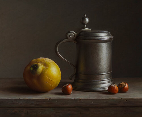 Still life with a flagon di Albert Kechyan, Pittura in vendita su Singulart