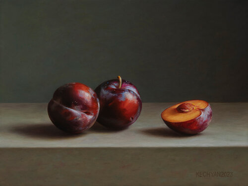 Plums van Albert Kechyan, Schilderij te koop op Singulart