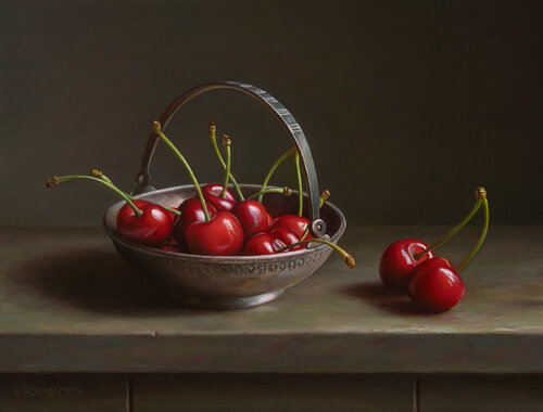 Cherries van Albert Kechyan, Schilderij te koop op Singulart