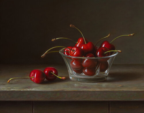 Bowl of Cherries di Albert Kechyan, Pittura in vendita su Singulart