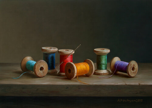 Cotton Bobbins di Albert Kechyan, Pittura in vendita su Singulart
