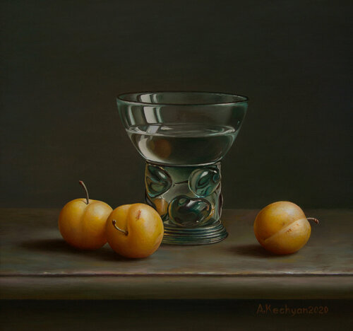 Plums with berkemeyer van Albert Kechyan, Schilderij te koop op Singulart
