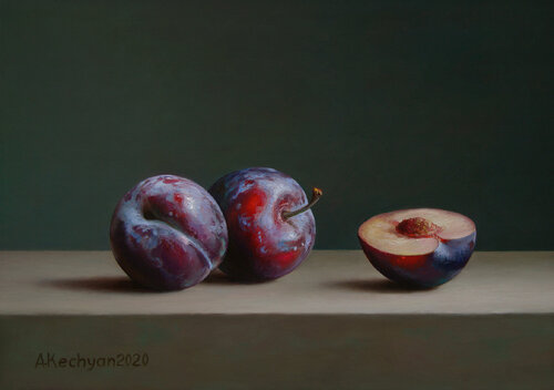Plums van Albert Kechyan, Schilderij te koop op Singulart