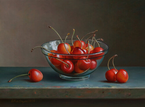 Cherries van Albert Kechyan, Schilderij te koop op Singulart