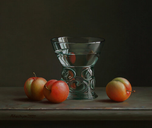 Plums with berkemeyer van Albert Kechyan, Schilderij te koop op Singulart