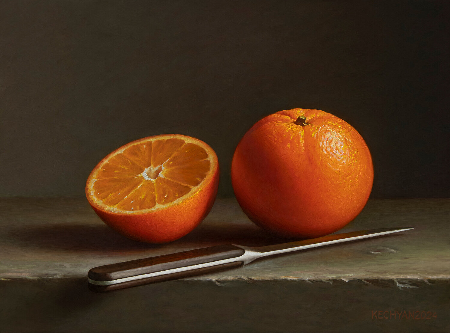 Oranges with a knife Albert Kechyan