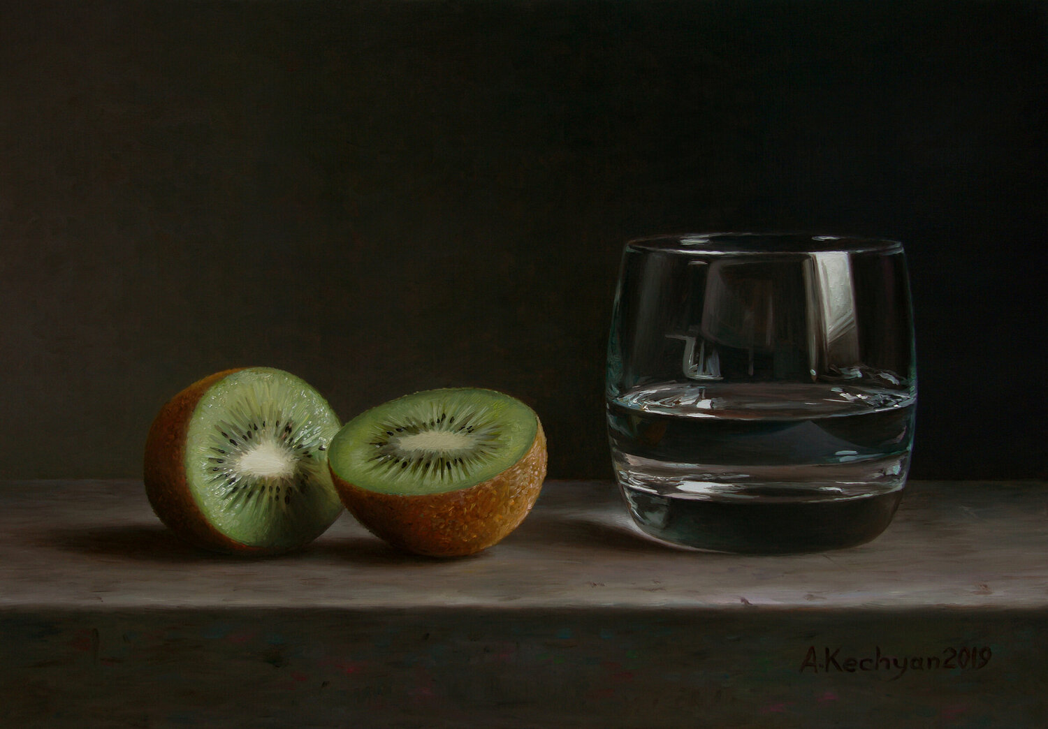 Kiwi with a glass Albert Kechyan