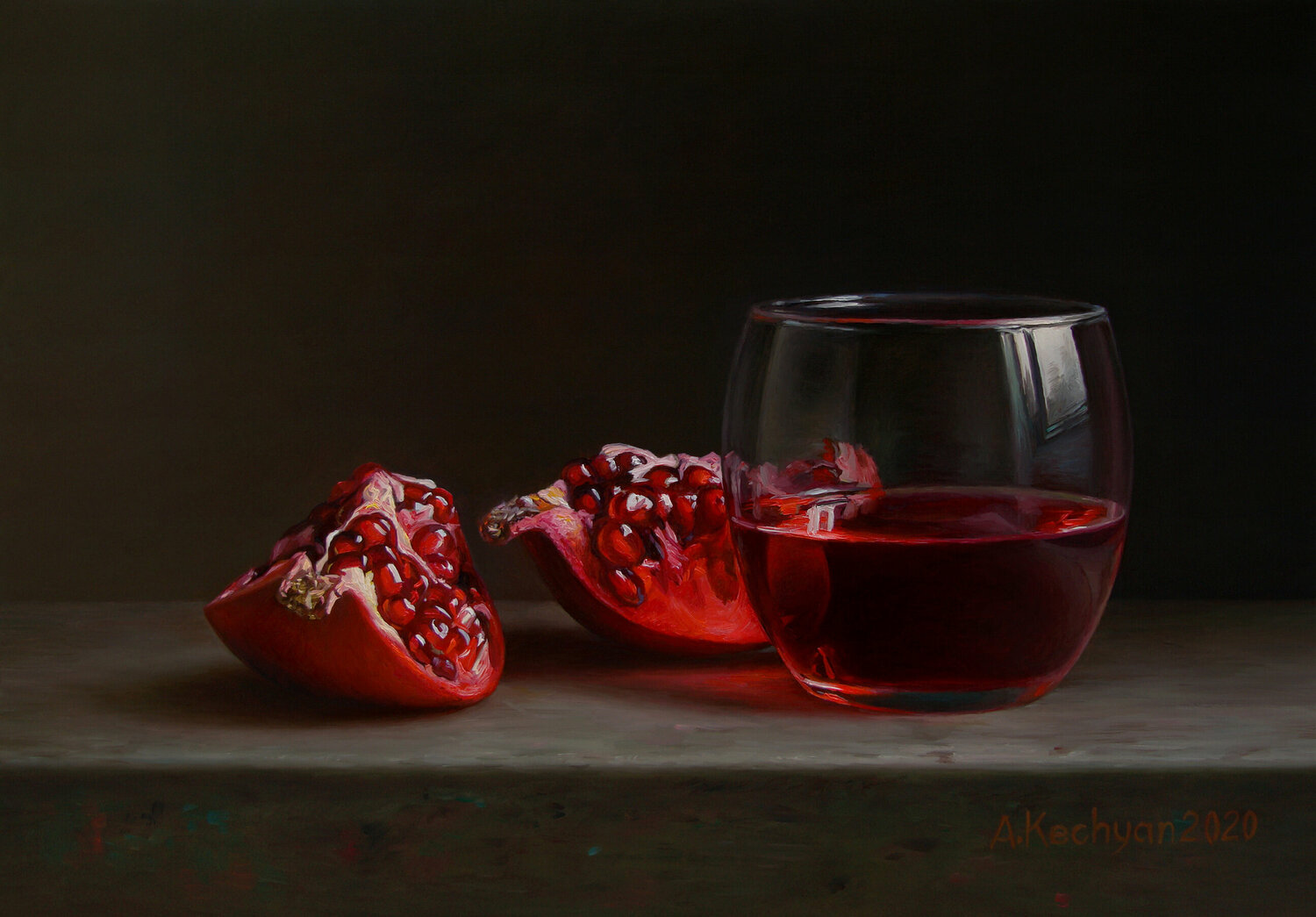 Pomegranate with a glass Albert Kechyan